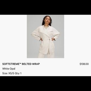 Lululemon Softstreme Belted Wrap - White Opal